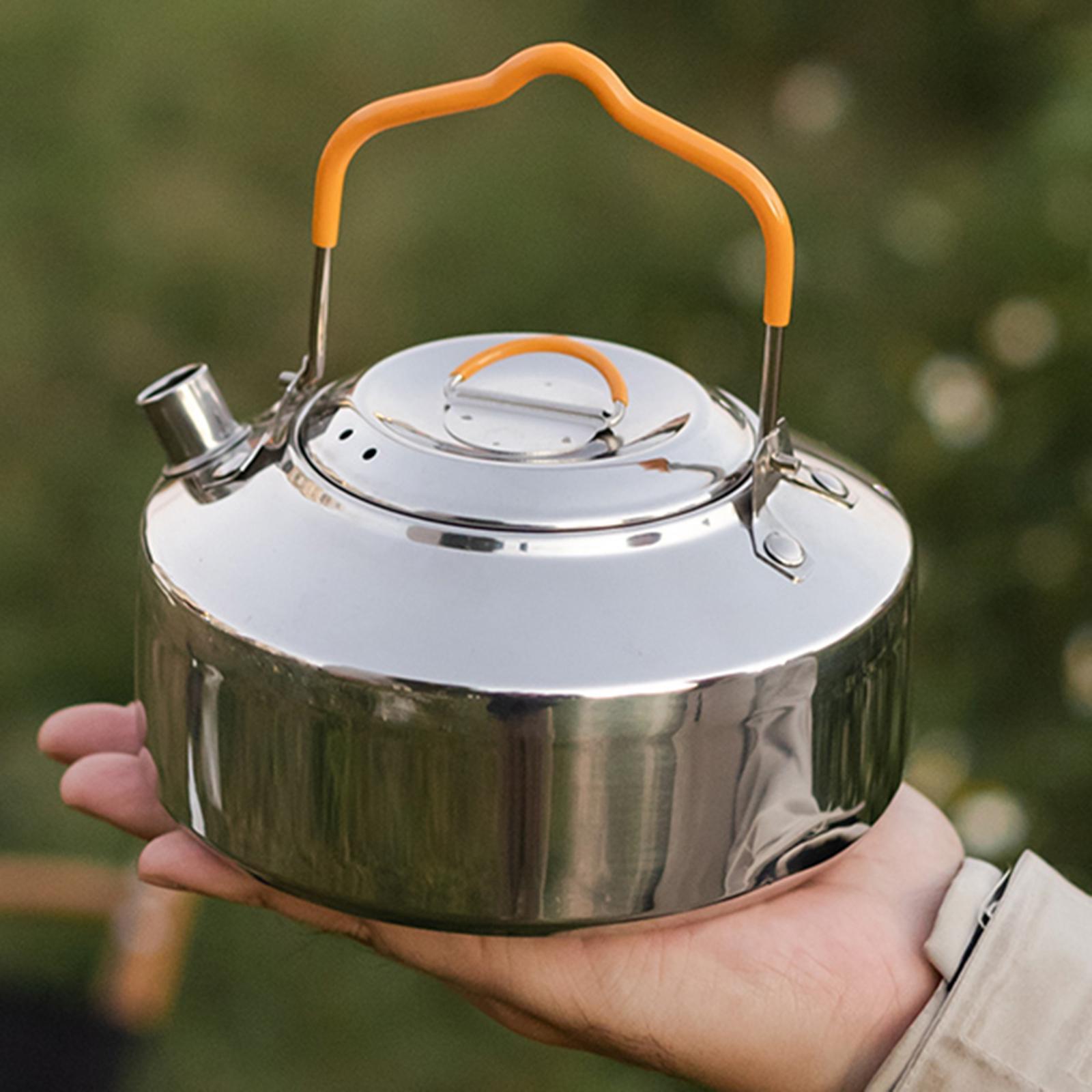 Camping Kettle Teapot Cookware with Handle Outdoor Tea Coffee Pot for Hiking