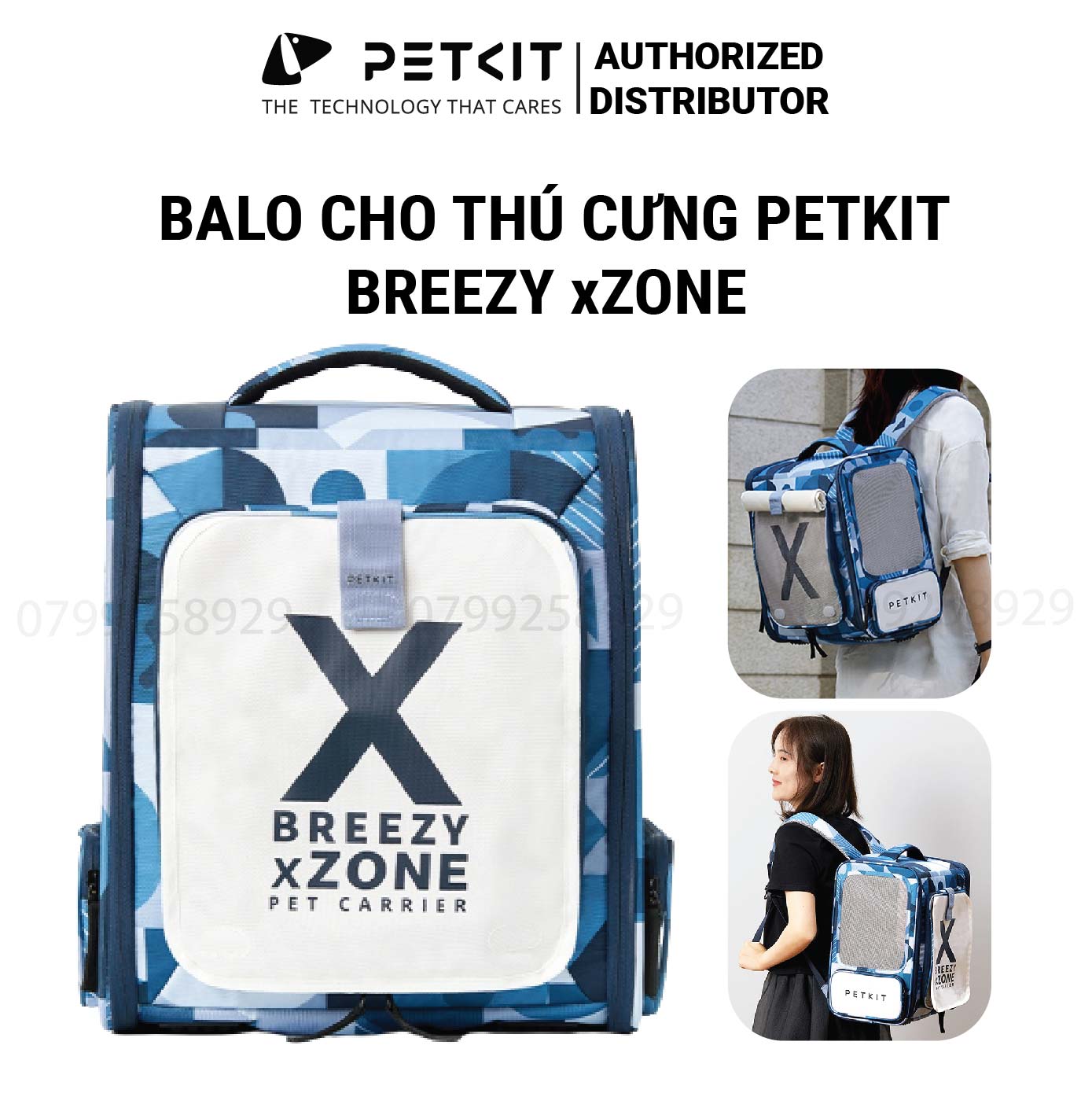 Balo Cho Thú Cưng, Balo Vải Cho Mèo, Chó, Thỏ Petkit Breezy xZONE