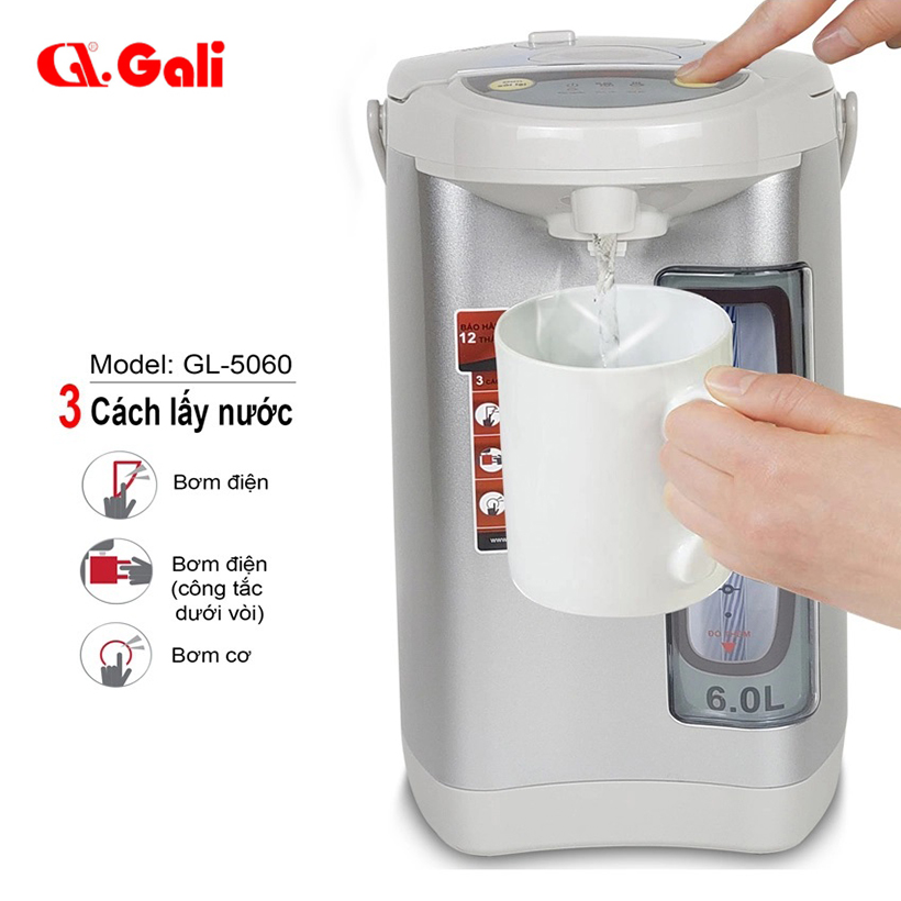 Bình thủy điện 6 lít Gali GL-5060 - Hàng chính hãng