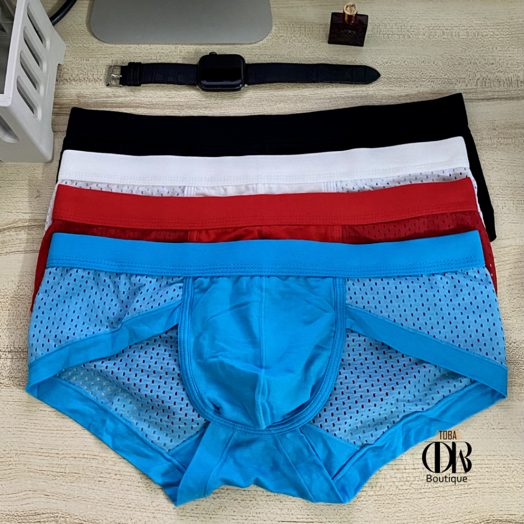 Quần lót nam Tam Giác Cotton phối Lưới TOBA Boutique thông thoáng thoải mái thời trang TBTGL01