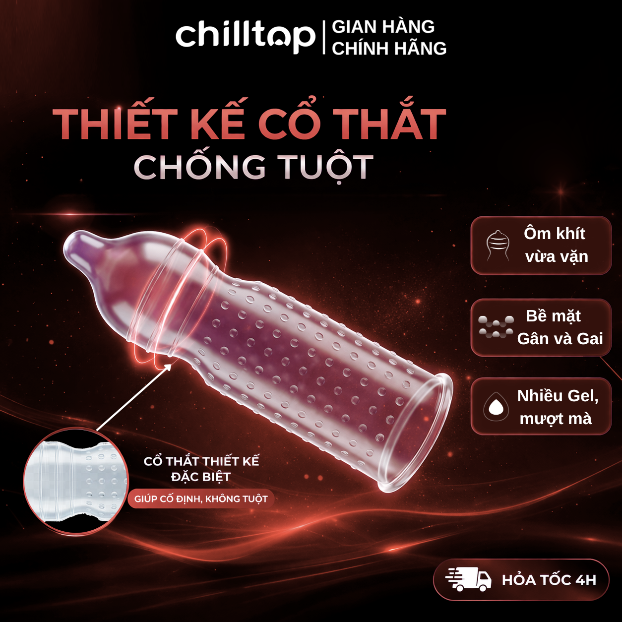 Bao cao su Gân Gai Chilltop Pleasure Dots Hộp 10 Bao