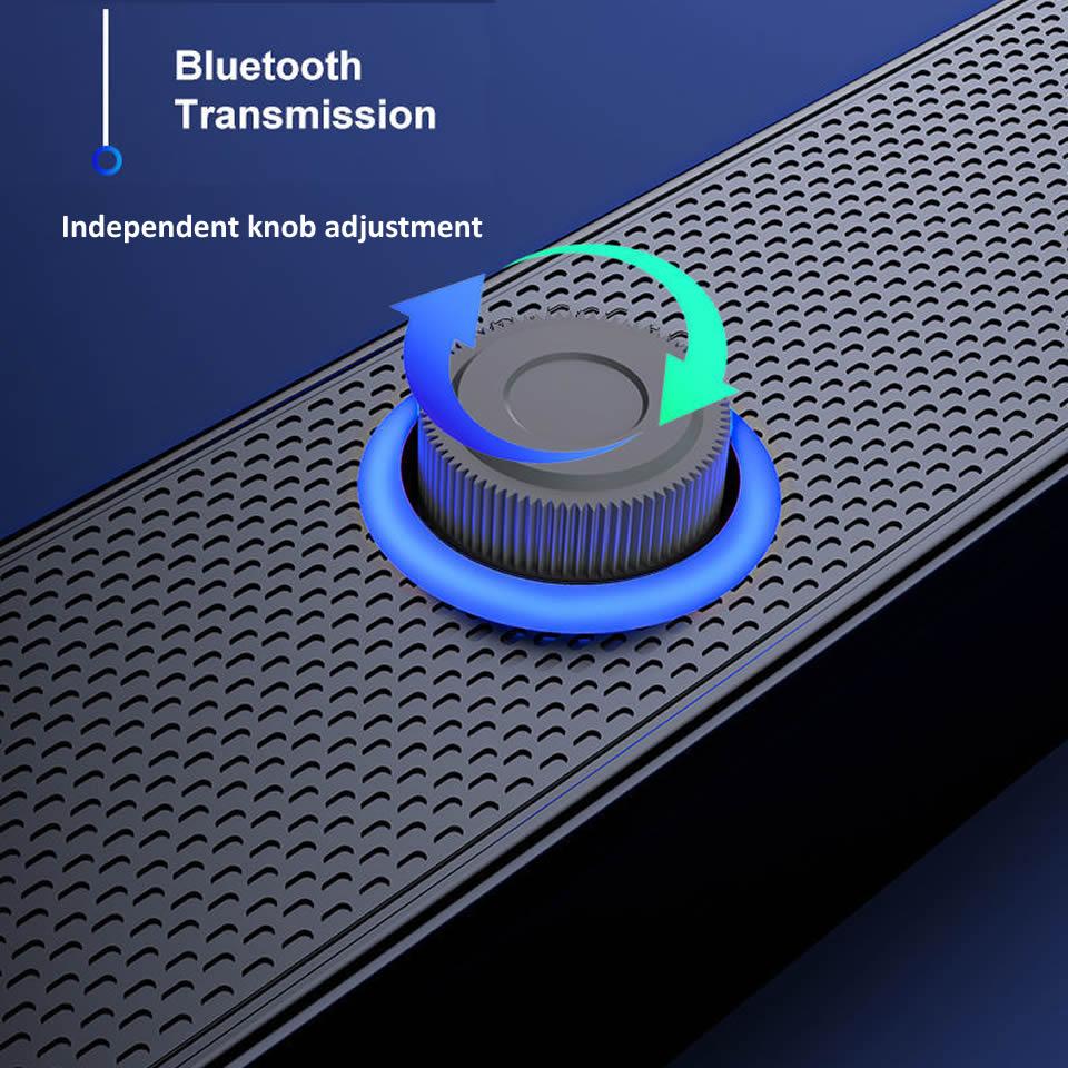 Thanh âm thanh vòm 3D Loa Bluetooth 5.0 Loa máy tính có dây Loa siêu trầm âm thanh nổi Thanh âm thanh cho máy tính xách tay Rạp hát TV Aux 3,5mm Màu sắc: Bluetooth có dây
