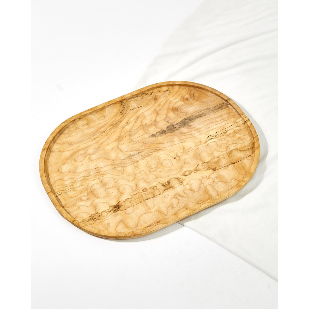 Khay gỗ thích hình oval Blo Legno 45x33cm