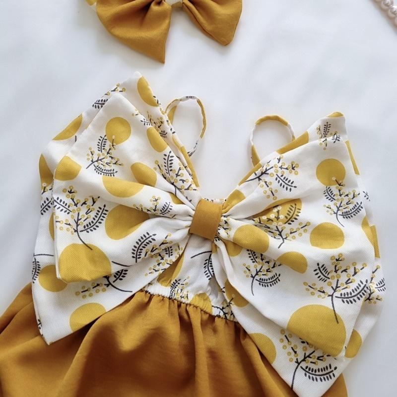 [3-12kg] Bodysuit Nơ To Chất Đũi Xốp Cho Bé Gái Sơ Sinh, Đầy Tháng, Thôi Nôi, Sinh Nhật A473