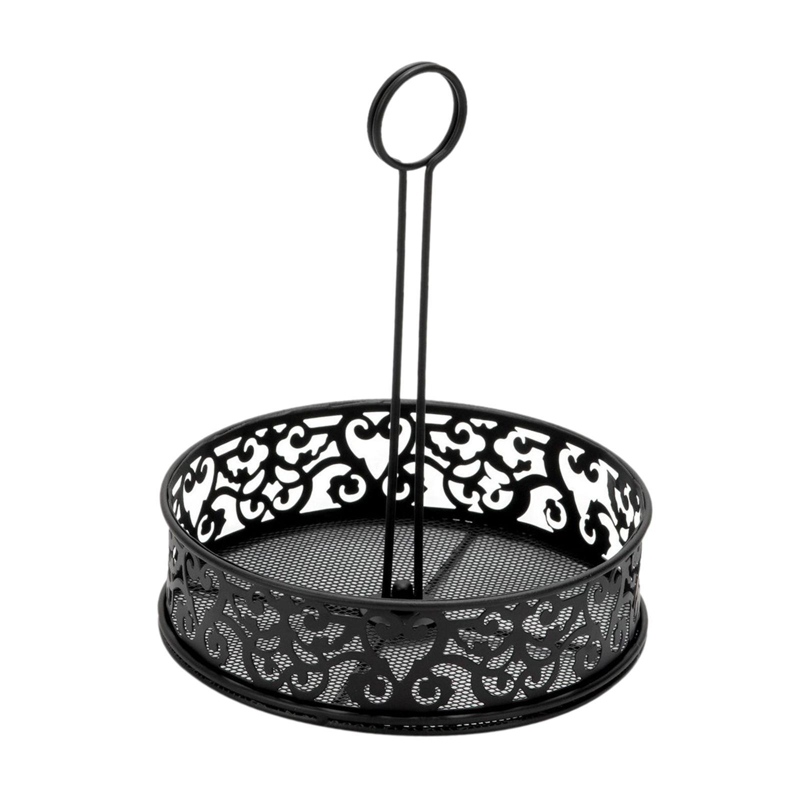 Fruit Basket with Handle Round Storage Tray for Kitchen Counter Dining Table