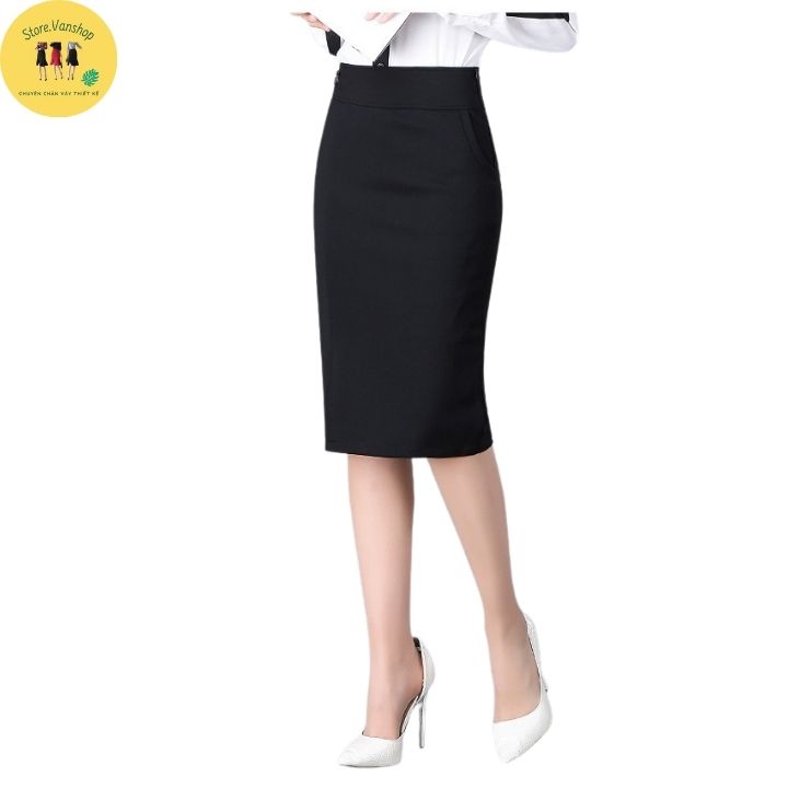 Chân Váy Bút Chì Có Túi Hàng Thiết Kế Cao Cấp Chân Váy Công Sở Lưng Cao Chất Vải Co Giãn Tốt Storevanshop CV0005