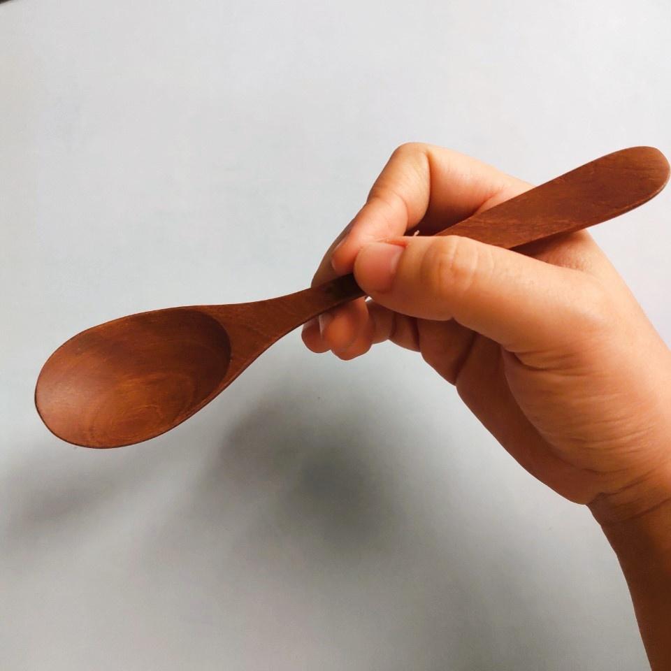 THÌA ĂN CƠM GỖ NHÃN TỰ NHIÊN 18CM, MUỖNG GỖ PHONG CÁCH NHẬT BẢN, AN TOÀN CHO SỨC KHỎE