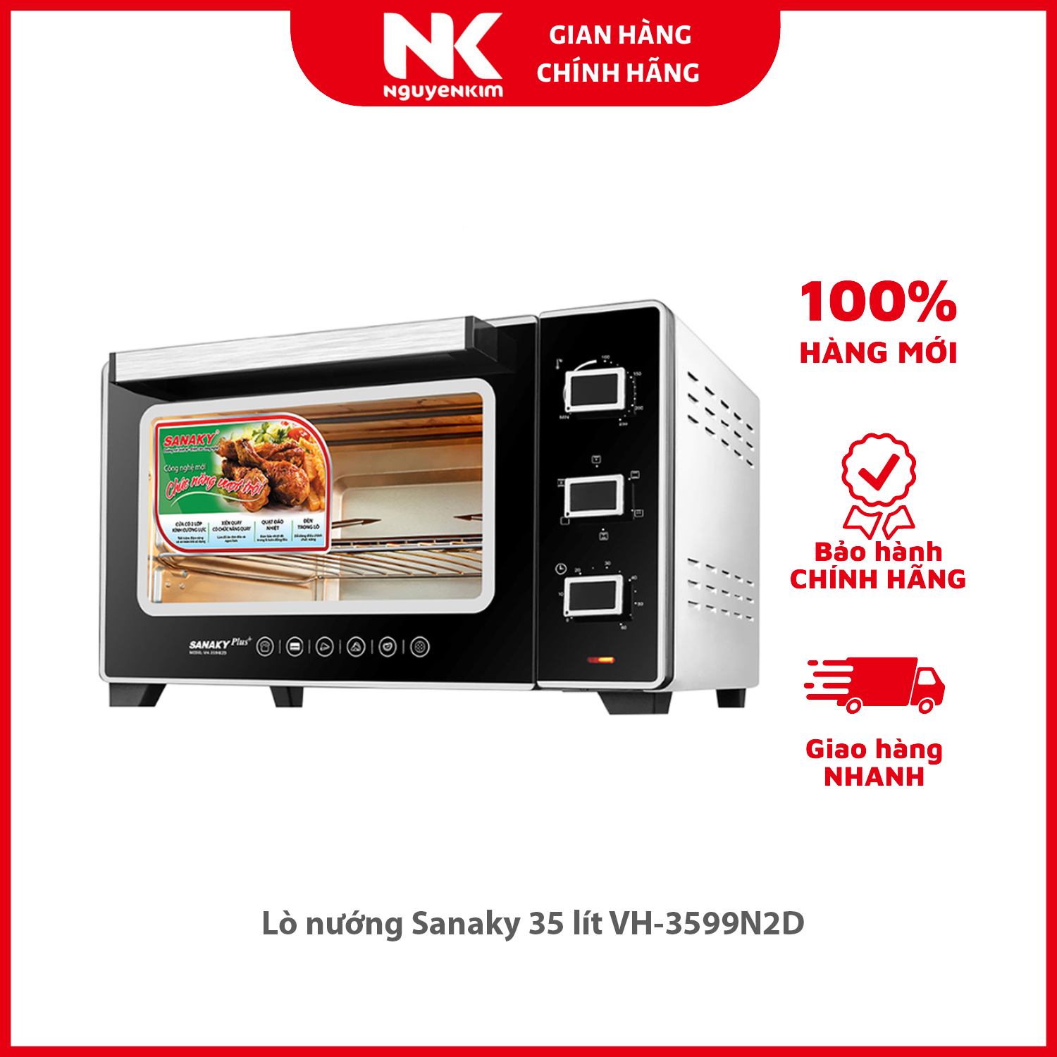 Lò nướng Sanaky 35 lít VH-3599N2D - Hàng chính hãng