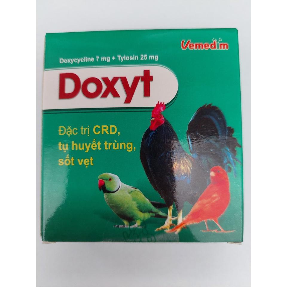 Viên uống Doxyt Tab Vemedim giảm khò khè, sổ mũi, kém ăn cho chim, vẹt, thú cảnh, gà đá, hộp 10 viên
