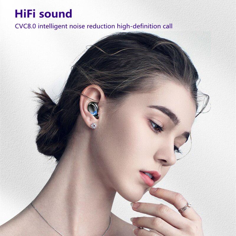 Tai nghe không dây TWS Tai nghe Bluetooth Tai nghe stereo Tai nghe Bass thể thao Chống nước cho điện thoại thông minh Màu sắc: có màn hình led
