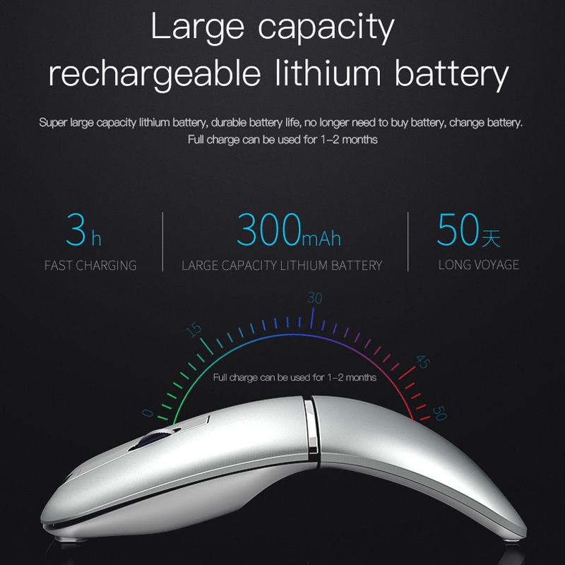 Chế Độ Kép Có Thể Gập Lại Chuột Không Dây + Bluetooth Gập Chuột Ergonomic Chuột Chơi Game Cho Máy Tính Để Bàn Máy Tính Xách Tay