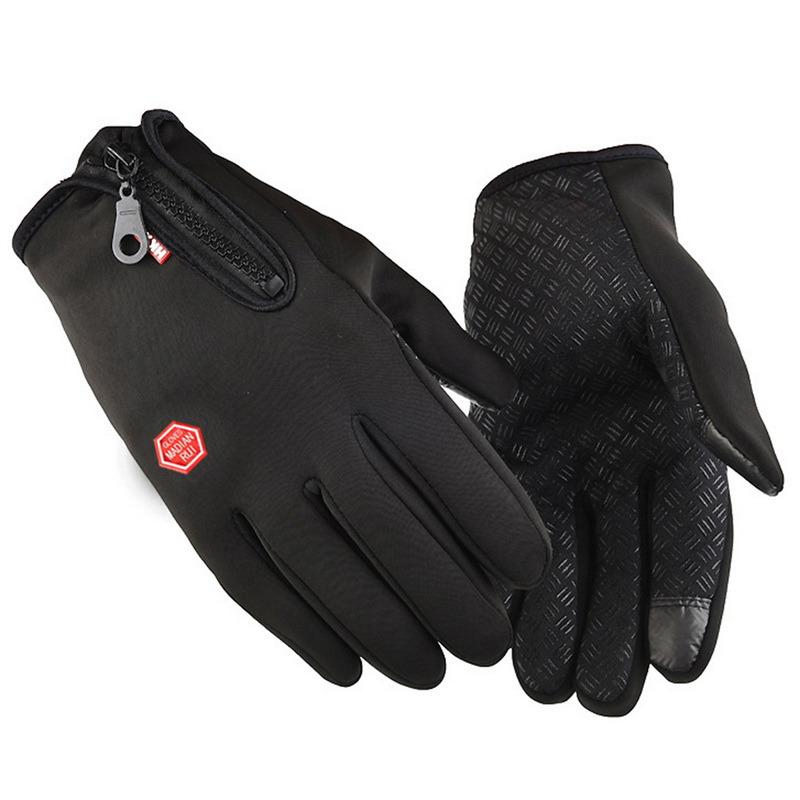 Đàn ông mùa đông chống thấm găng tay đạp xe ngoài trời Ski Chạy xe máy Màn hình cảm ứng Găng tay lông cừu Không trượt. Color: Mask Size: S