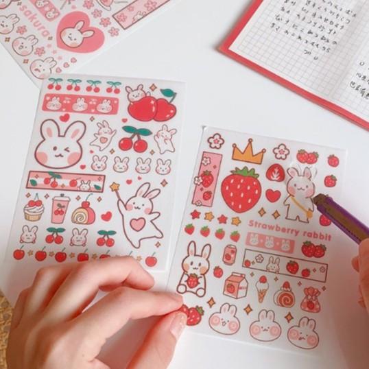 Set 4 tấm nhãn dán sticker dễ thương sáng tạo trang trí dễ thương phong các Hàn Quốc INS ST81