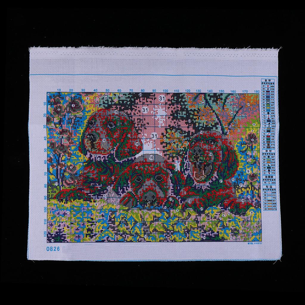 Cute Dog Pattern Stamped & Counted Cross Stitch Kits for Woman Beginners DIY