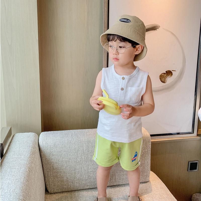 Áo thun bé trai ba lỗ sát nách cotton thoáng mát màu trơn túi ngực size đại 30kg Magickids Quần áo trẻ em AO22020