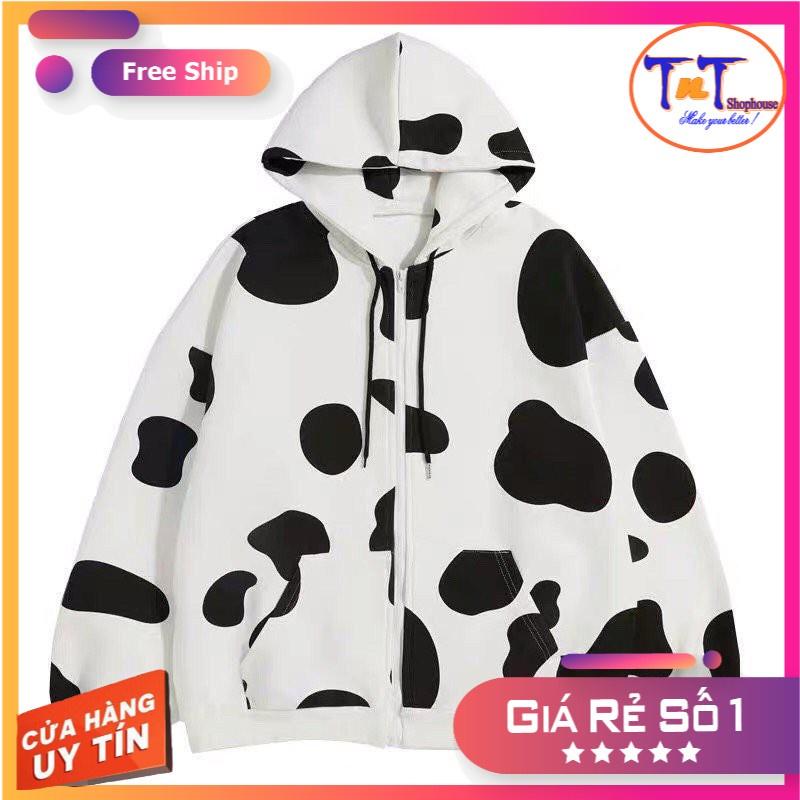 Áo khoác nỉ bò sữa chất nỉ khoá kéo cotton trần bông 2 lớp form siêu rộng Unisex, chất liệu thun co giãn