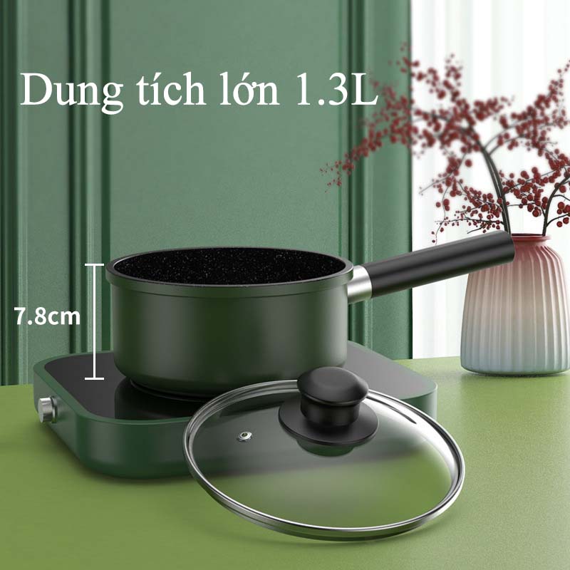 Nồi Hấp 2 Tầng Chống Dính Cao Cấp Vân Đá Hoa Cương Dung Tích 1.3L Kèm Xửng Hấp Inox Tiện Lợi Vung Kính Dày Dặn Bộ Nồi Chảo Cho Bé Ăn Dặm Quấy Bột Cho Bé Đáy Từ Dùng Mọi Loại Bếp Đường Kính 16cm 18cm Bắt Nhiệt Đều