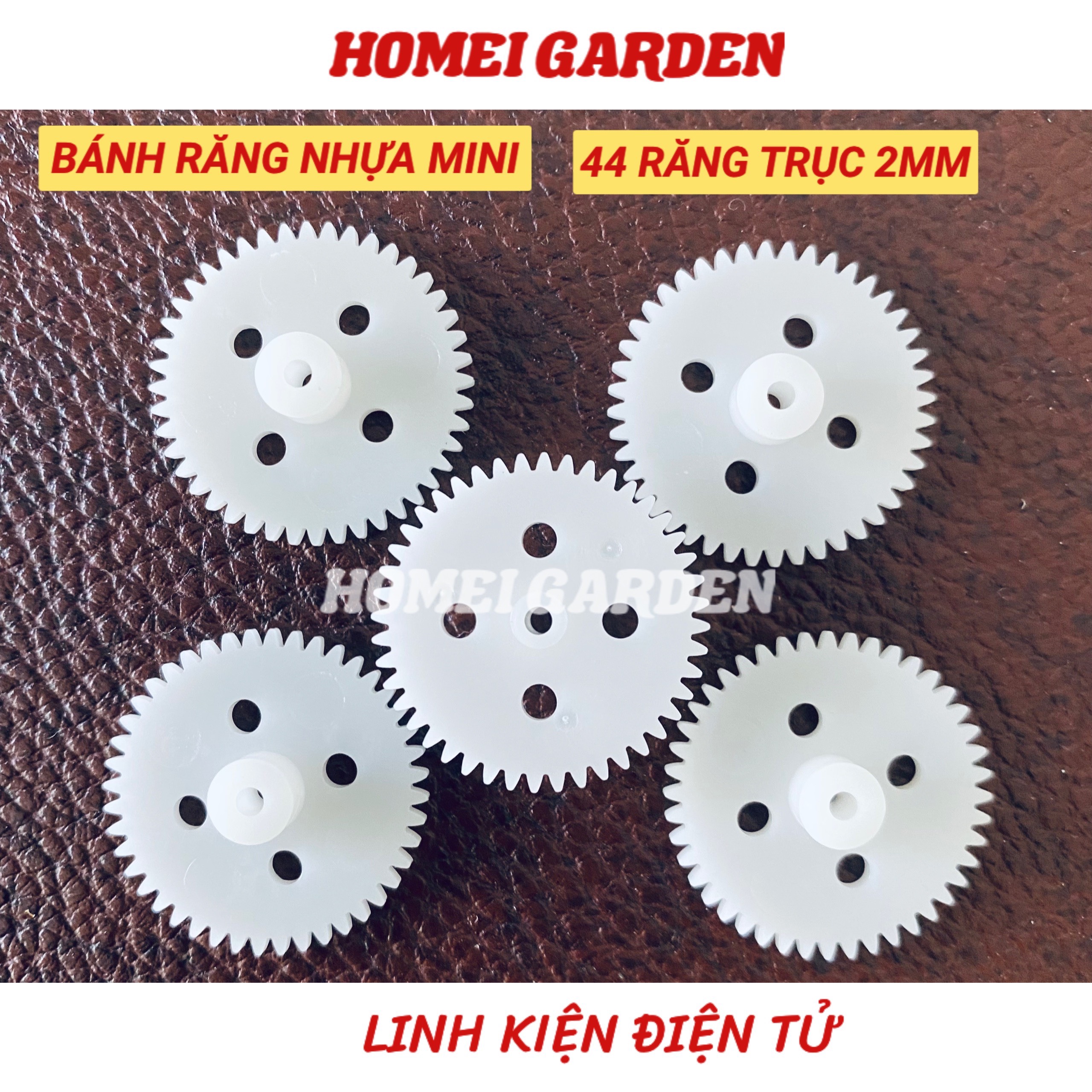 5 cái bánh răng nhựa mini 44 răng trục 2mm - HM0091