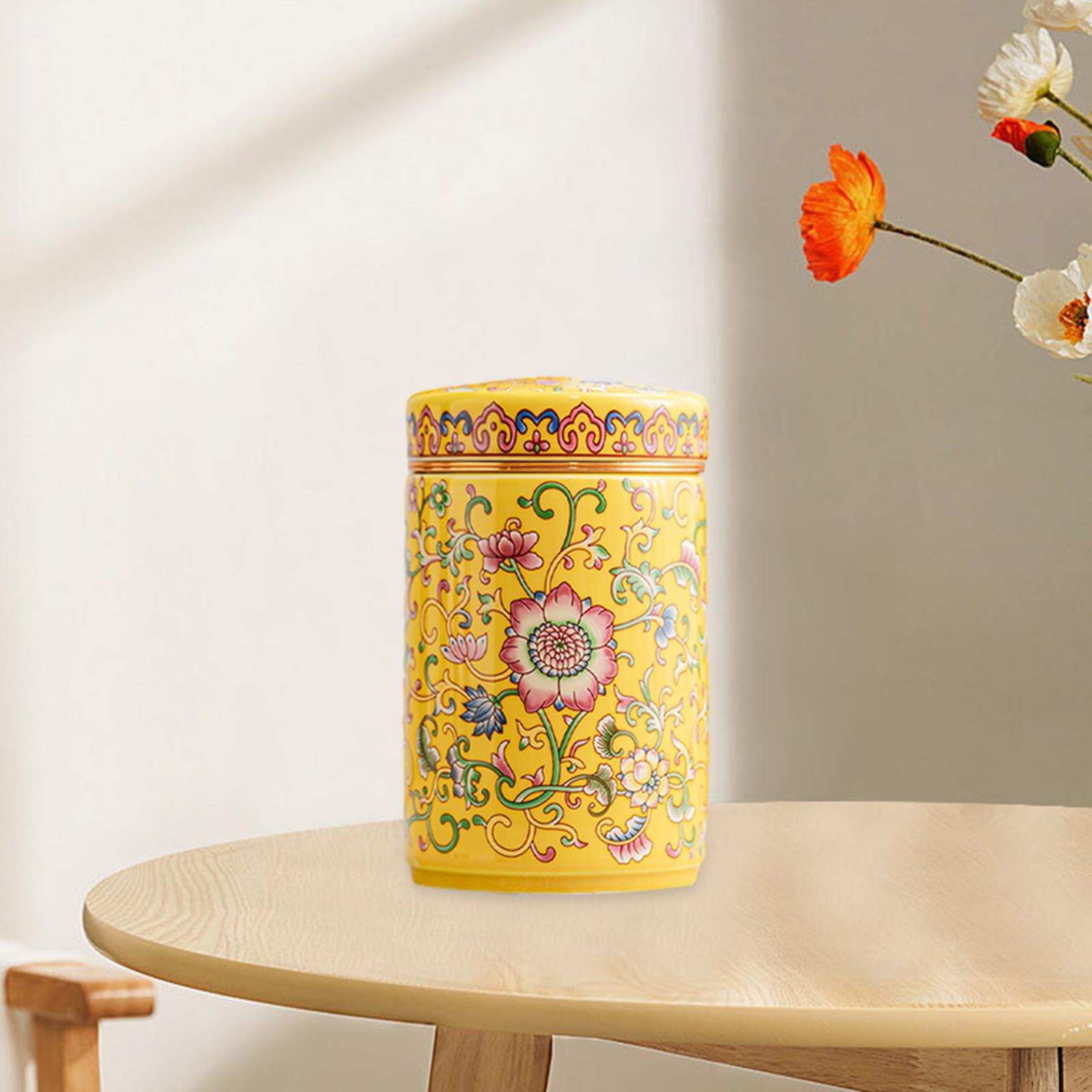 Temple Ginger Jar Tea Canister Decoration Versatile Tea Storage Jar with Lid