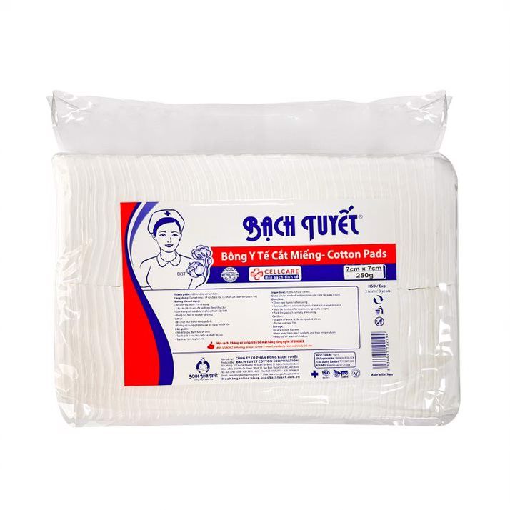 BÔNG CẮT MIẾNG Y TẾ 7CM X 7CM 250G