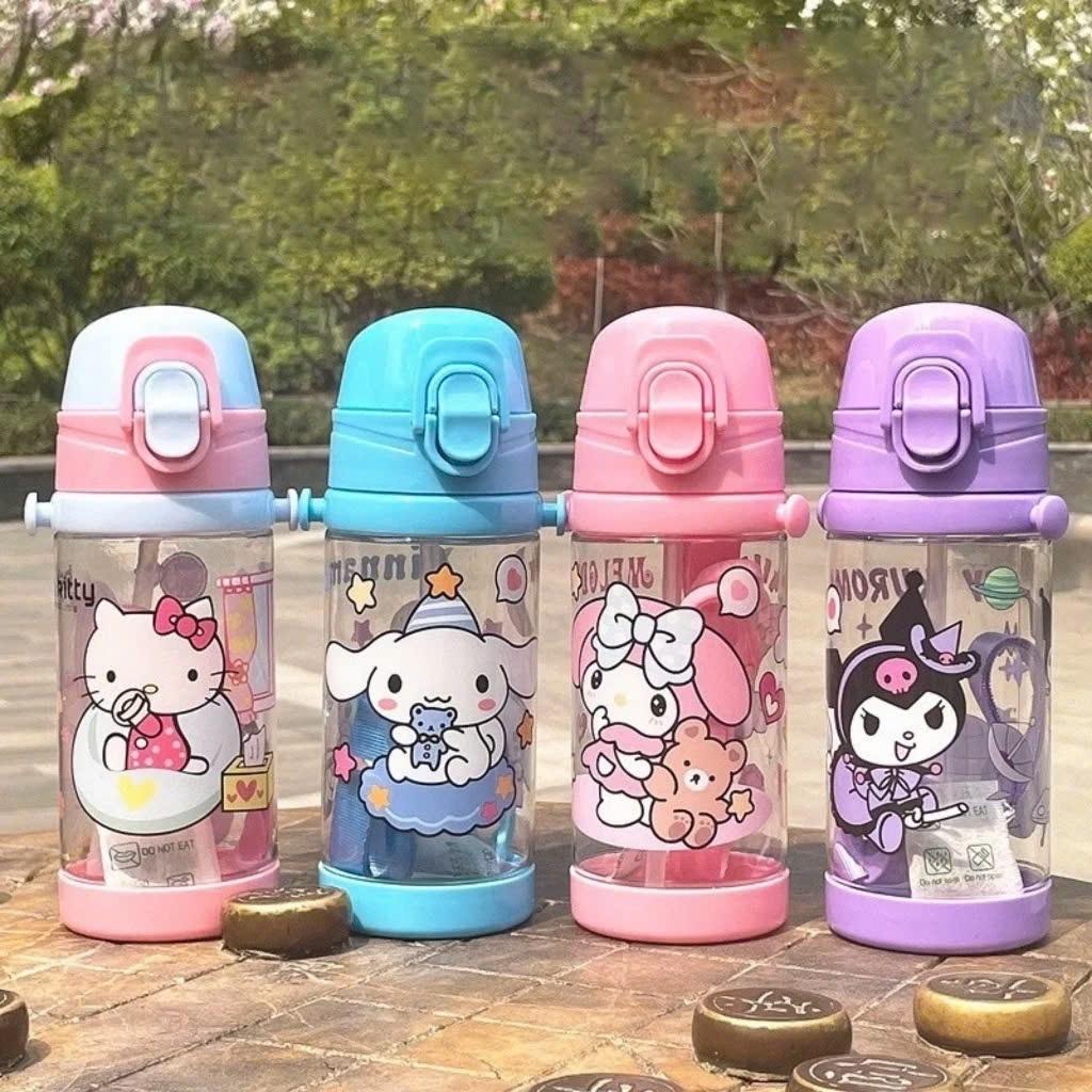 Bình đựng nước học sinh tiểu học,mẫu giáo họa tiết Kuromi, Melody, hàng cao cấp