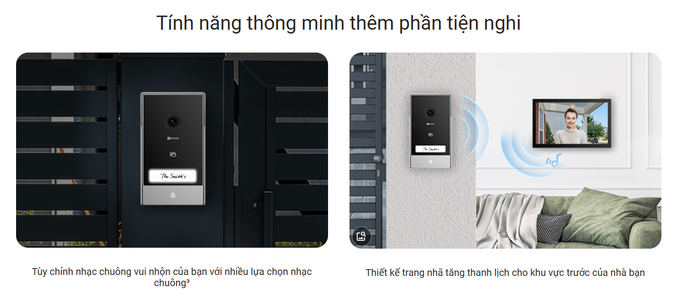 CAMERA CHUÔNG CỬA TÍCH HỢP MÀN HÌNH 7 INCH EZVIZ HP7 3MP - MỞ CỬA TỪ XA, ĐÀM THOẠI, TÍCH HỢP NHẠC CHUÔNG