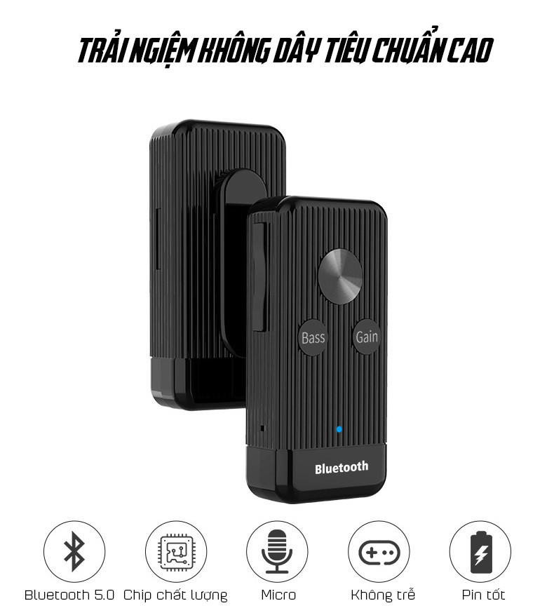 Bộ Thu Âm Thanh Bluetooth 5.0 Hỗ Trợ Khe Cắm Thẻ Nhớ TF, Chỉnh Bass X8