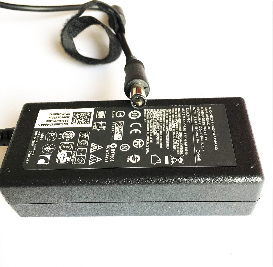 Adapter Sạc Laptop Dell 19.5V 3.34A Đầu Tròn Lớn Kim Giữa