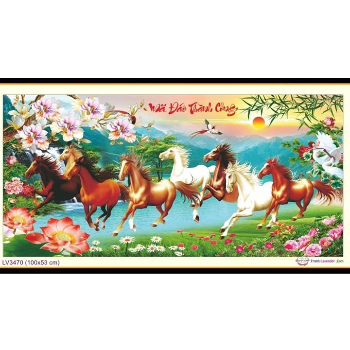 Tranh thêu mã đáo thành công LV3470 - kích thước: 100 * 53cm.