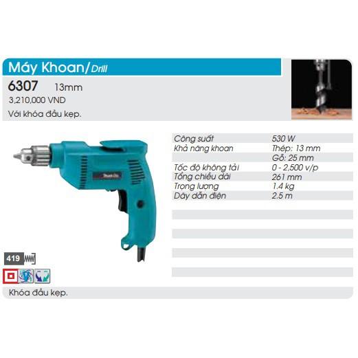 Máy khoan Makita 13mm 530w 6307 - Hàng Chính Hãng