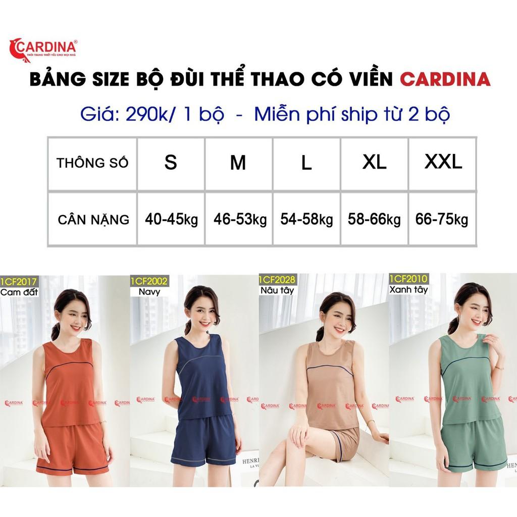Bộ mặc nhà nữ Cardina sát nách Cotton Nhật