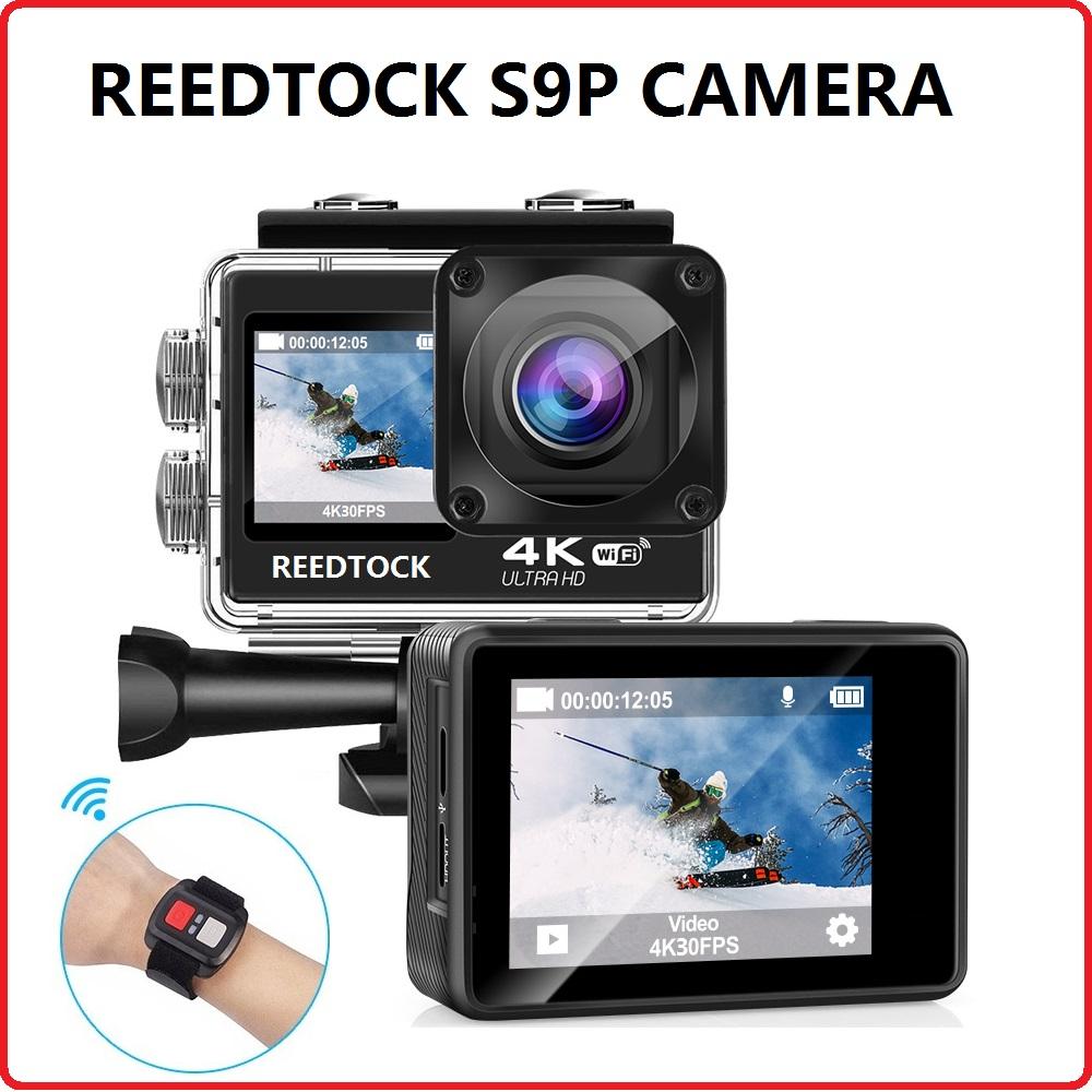 Camera hành động WiFi 4K 30fps Màn hình kép 170 ° góc 4 x Zoom 30m Máy ảnh thể thao chống thấm nước với điều khiển từ xa