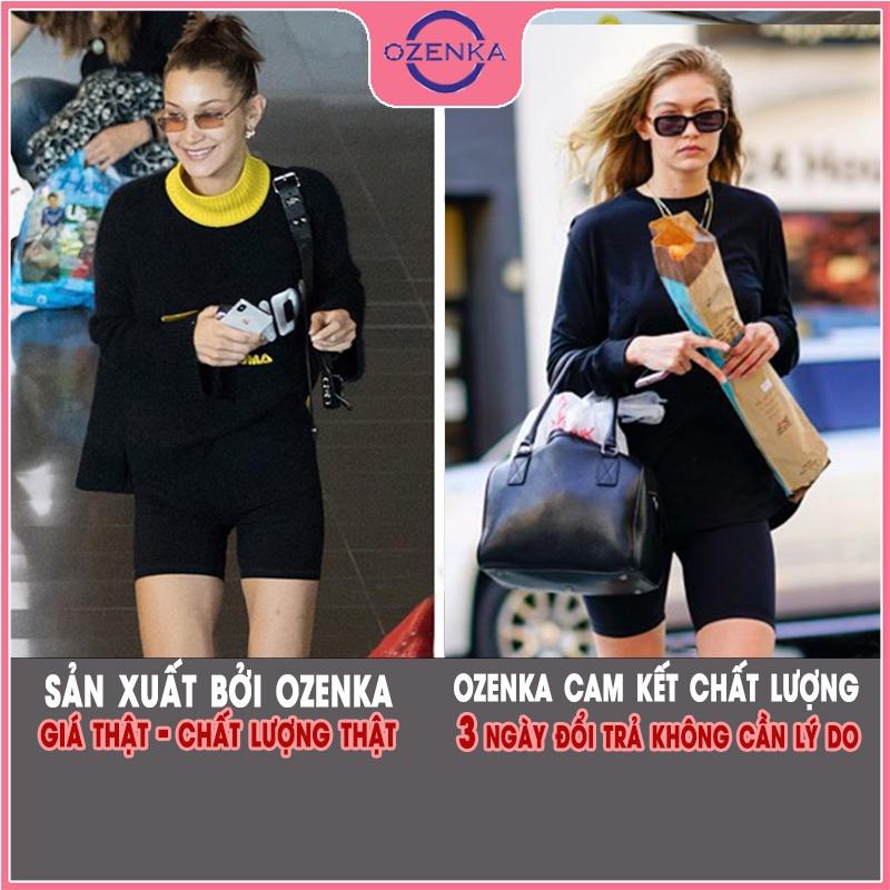 Quần legging đùi nữ cạp cao dáng lửng ngố mặc nhà ôm lưng thun bó bigsize chất dày đẹp