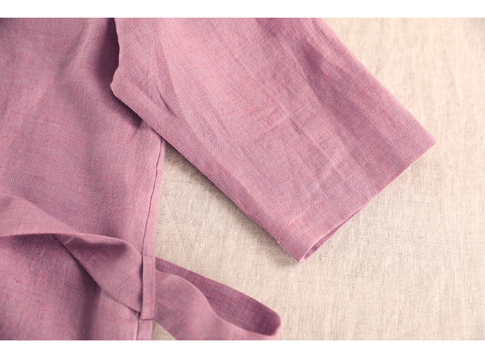Đầm linen dáng suông, váy linen nữ cổ tim ngắn tay trơn basic, chất liệu linen mềm mát mặc hè Đũi Việt