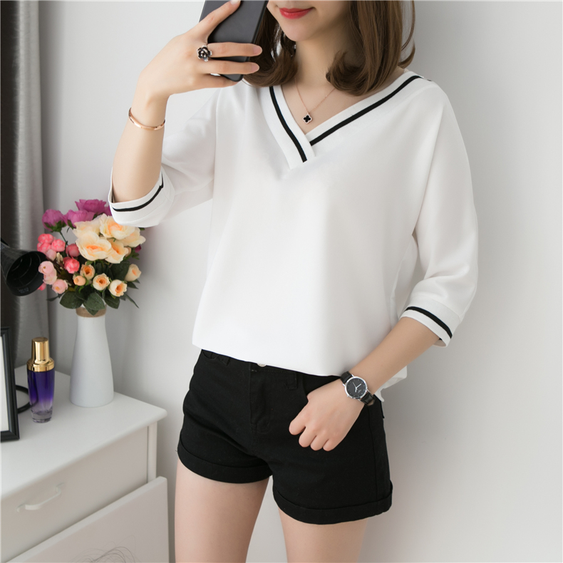 Áo Thun Cổ V Thun Mát Phong Cách Hàn Quốc Ulzzang JD31