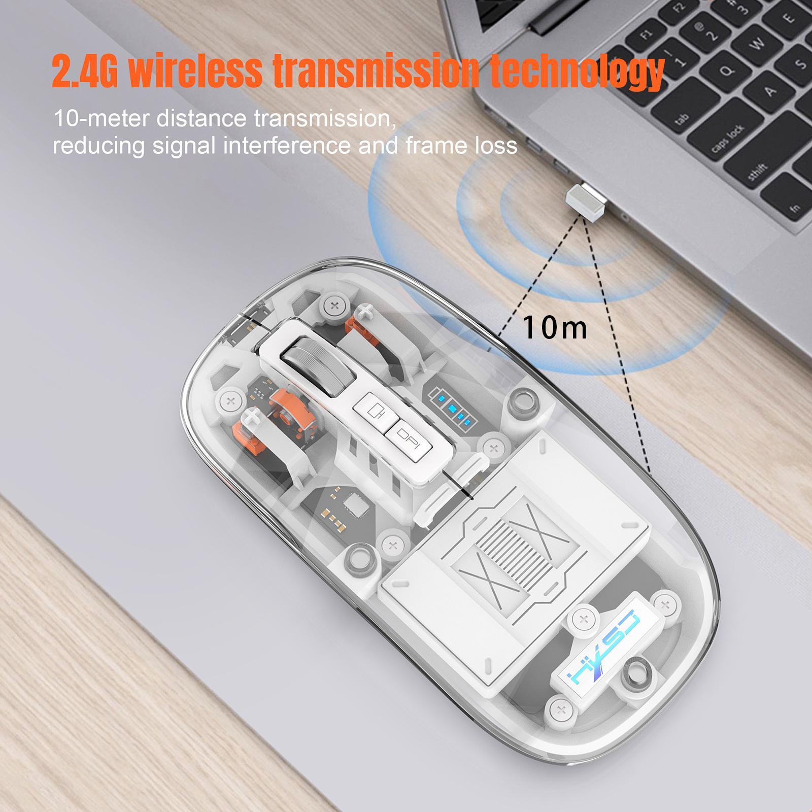 2.4G Wireless Mouse Mute 2.4G BT.1 Mice for Computer Home Use Laptop white