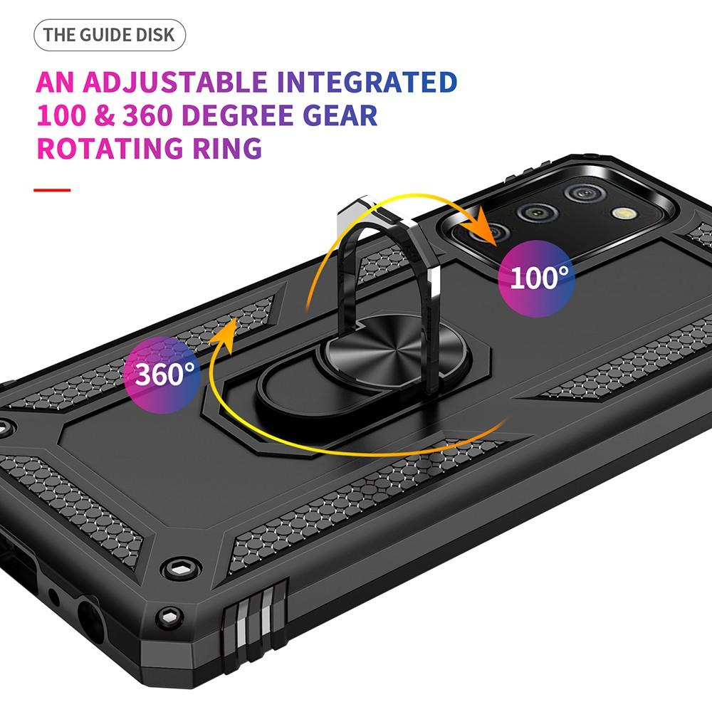 Ốp lưng cho Samsung A02s M02s chống sốc 2 lớp kèm nhẫn iring làm giá đỡ