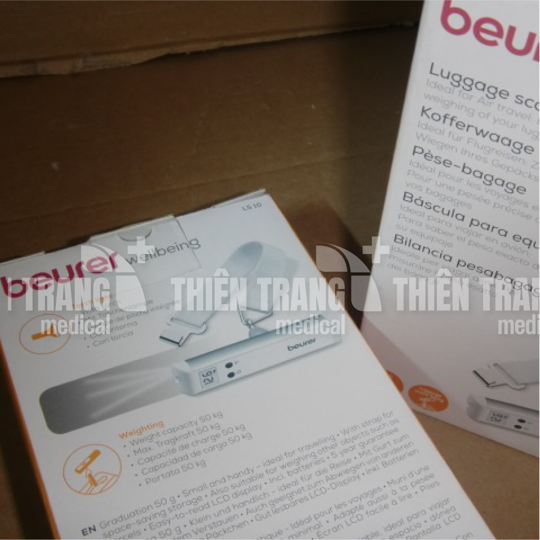 Cân hành lý Beurer, cân đi chợ điện tử, có đèn LS10 Thiên Trang Medical