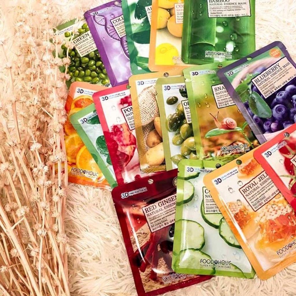 Combo 5 Mặt Nạ 3D Foodaholic Natural Essence Mask Olive Dưỡng Da 23g/Miếng