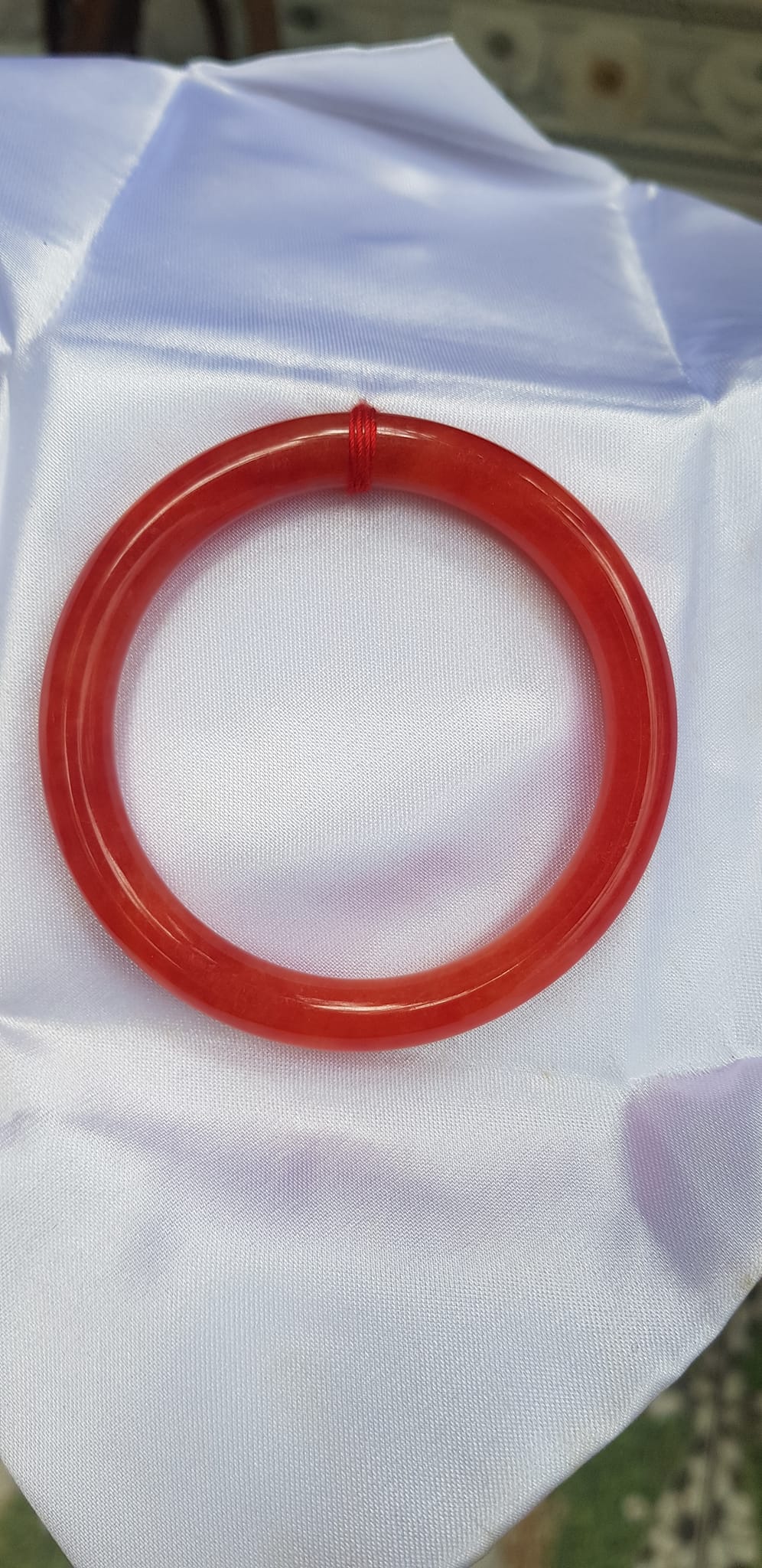 Vòng tay nữ đá Cẩm Thạch Đỏ Đẹp 53mm x cọng 7mm Nữ mệnh hỏa mệnh thổ 52kg - 58kg Hợp mệnh hợp công việc may mắn tốt đeo đẹp tay ạ