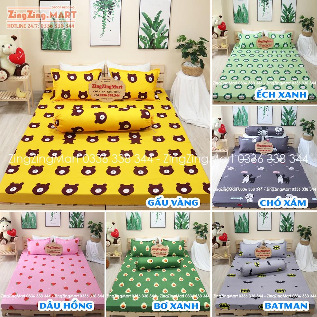 Bộ Ga Gối Poly Cotton Ga trải giường Bơ Xanh | Bộ Drap giường m2/m6/m8/2m2