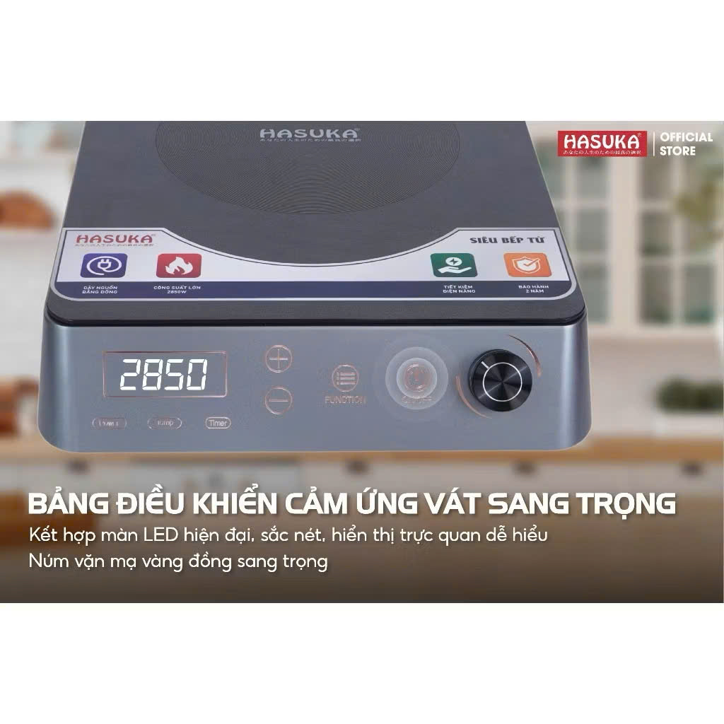 Bếp từ đơn HASUKA HSK-630 công suất 2850W, bếp điện từ đa chức năng -HÀNG CHÍNH HÃNG