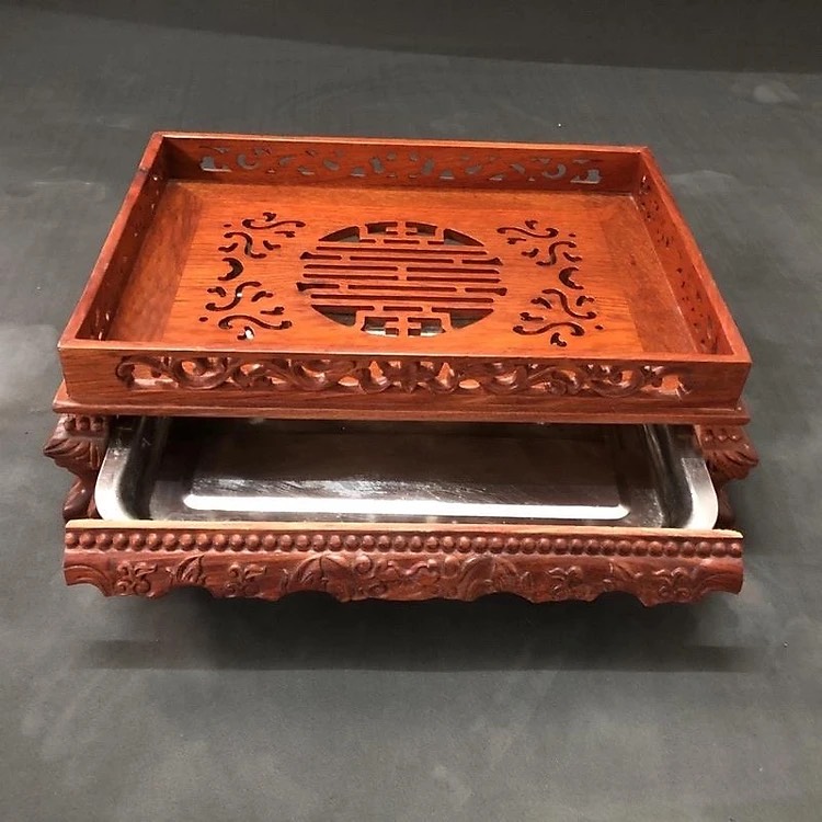 Khay trà chân quỳ hương đá