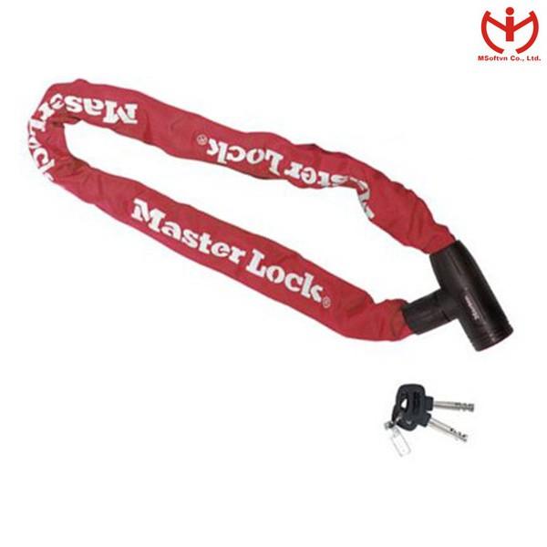 Khóa dây xích dùng chìa Master Lock 8391 DPROCOL khóa xe đạp dài 0.9m x mắt xích 8mm - MSOFT