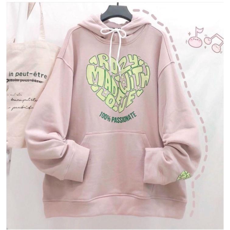 Áo Hoodie Cặp Đôi Tim Love Nam Nữ HOT RẺ ĐẸP Áo Khoác Nỉ Chống Nắng Kiểu Hoodie Chui Đầu Tay Dài Unisex Couple Xinh