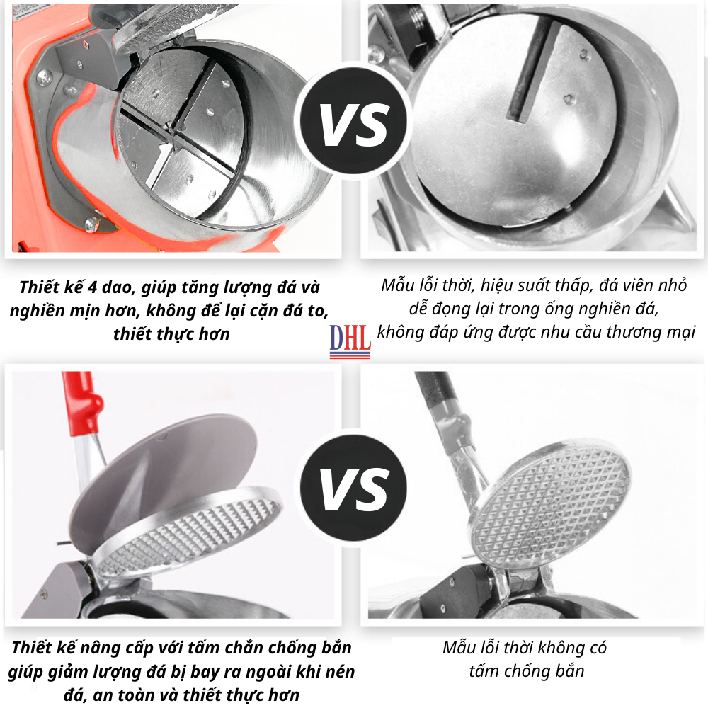 Máy xay đá bào, đá tuyết mịn 4 lưỡi, 2 nắp Mitomo MBD - 500 MAX HÀNG CHÍNH HÃNG - BẢO HÀNH 3 NĂM