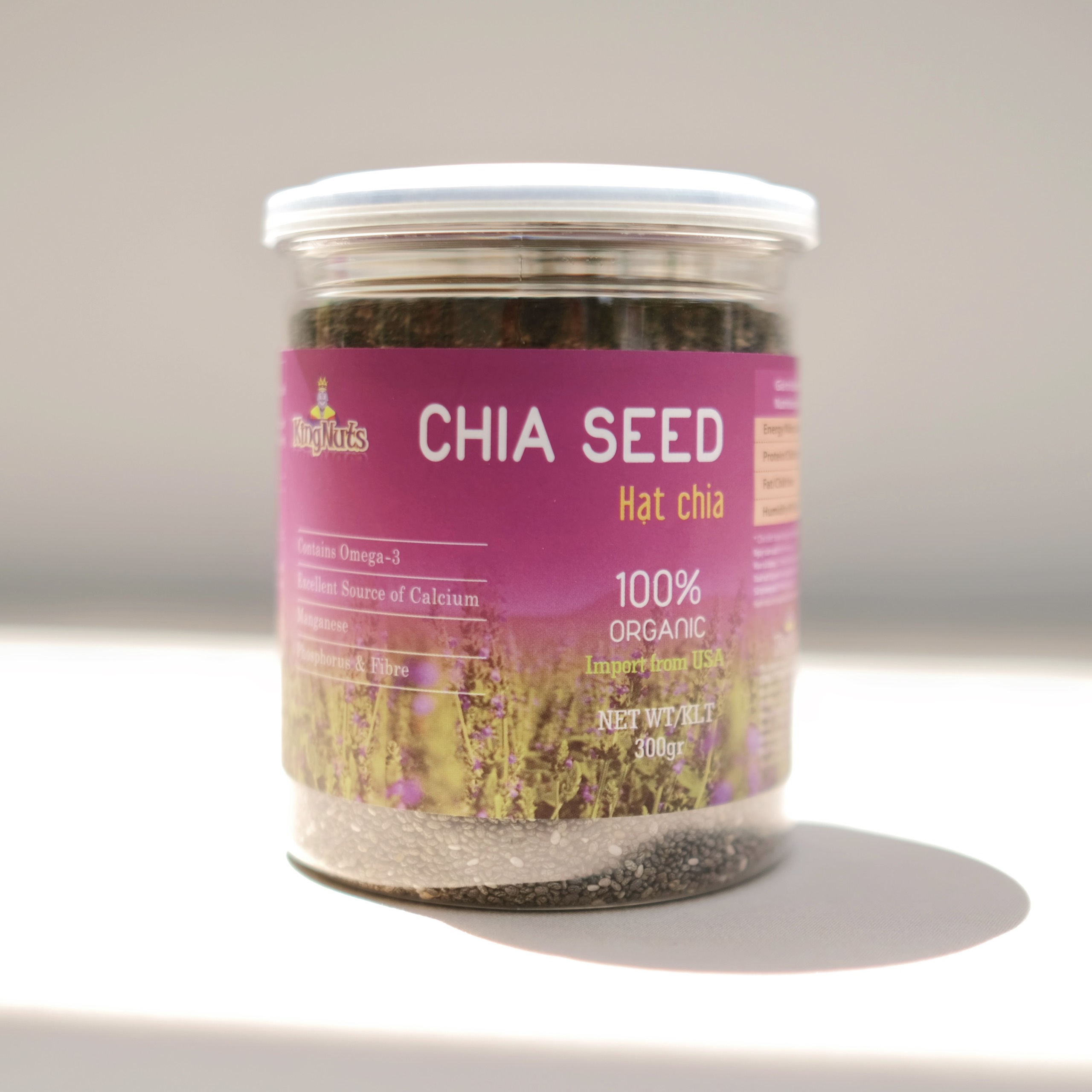 Hạt Chia Hữu Cơ KingNuts 450g, 350g - 100% Organic - Nhập Khẩu Mỹ - Hỗ Trợ Giảm Cân, Bổ Sung Dưỡng Chất, Hàng Chất Lượng, Không Lẫn Hạt Lép