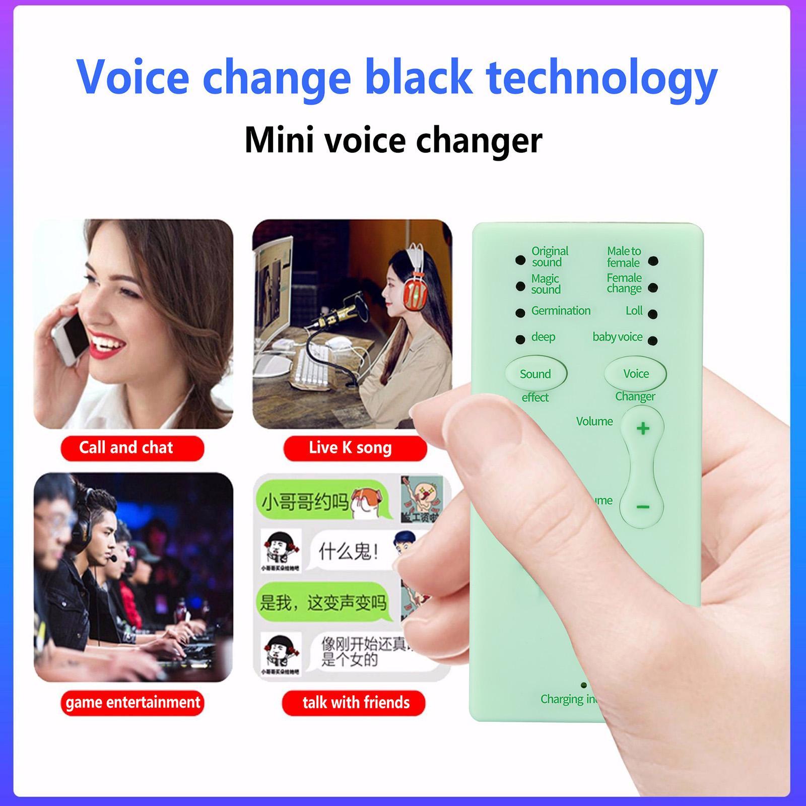 Voice Changer Portable Sound Effects Machine Universal Disguise Microphone Mini Sound Changer for PC Computer Mobile Phone for iPad Kids