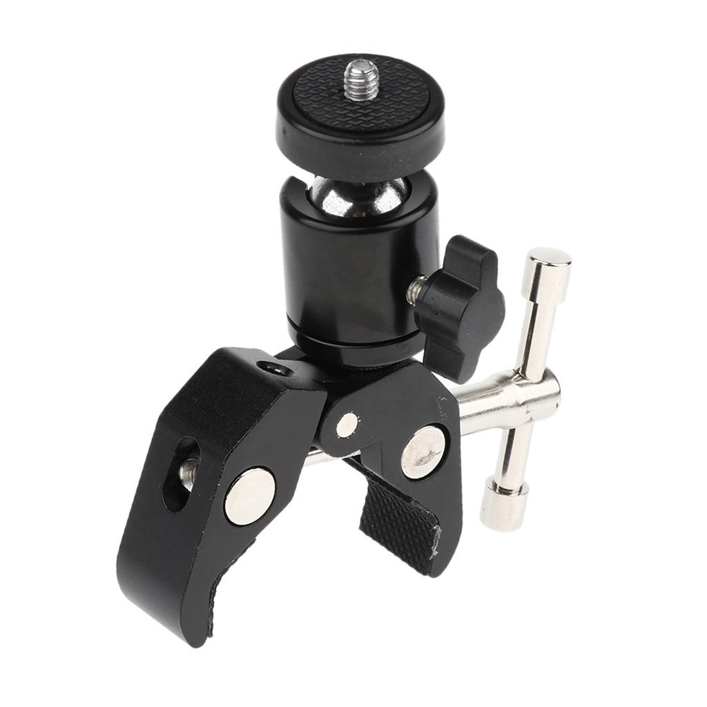 Amagogo Camera Kẹp Núi, đầu bóng Ma Thuật Cánh Tay Siêu Kẹp với 1/4 20 Sợi Hot Shoe Adapter dành cho Máy Ảnh Canon Nikon