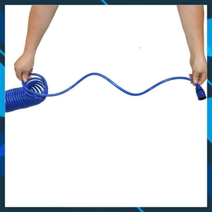 Bộ vòi xịt nước tưới cây đa năng tăng áp lực nước kèm dây tưới dạng lò xo co dãn 701-1814 loại 10m